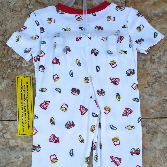 "Hamburger Fries and Tacos" 2pc Boys Matching Pajama Sets (NWT) - Picture 3 of 6